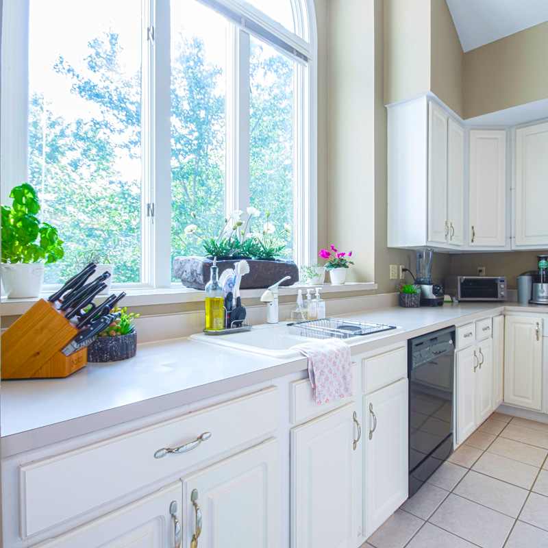 sparkling kitchen windows